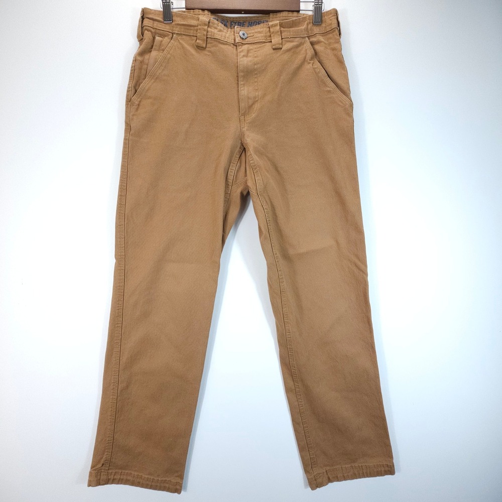 Duluth Trading Co Flex Fire Hose Slim Fit Pants Mens 32x32 Brown Work Trousers